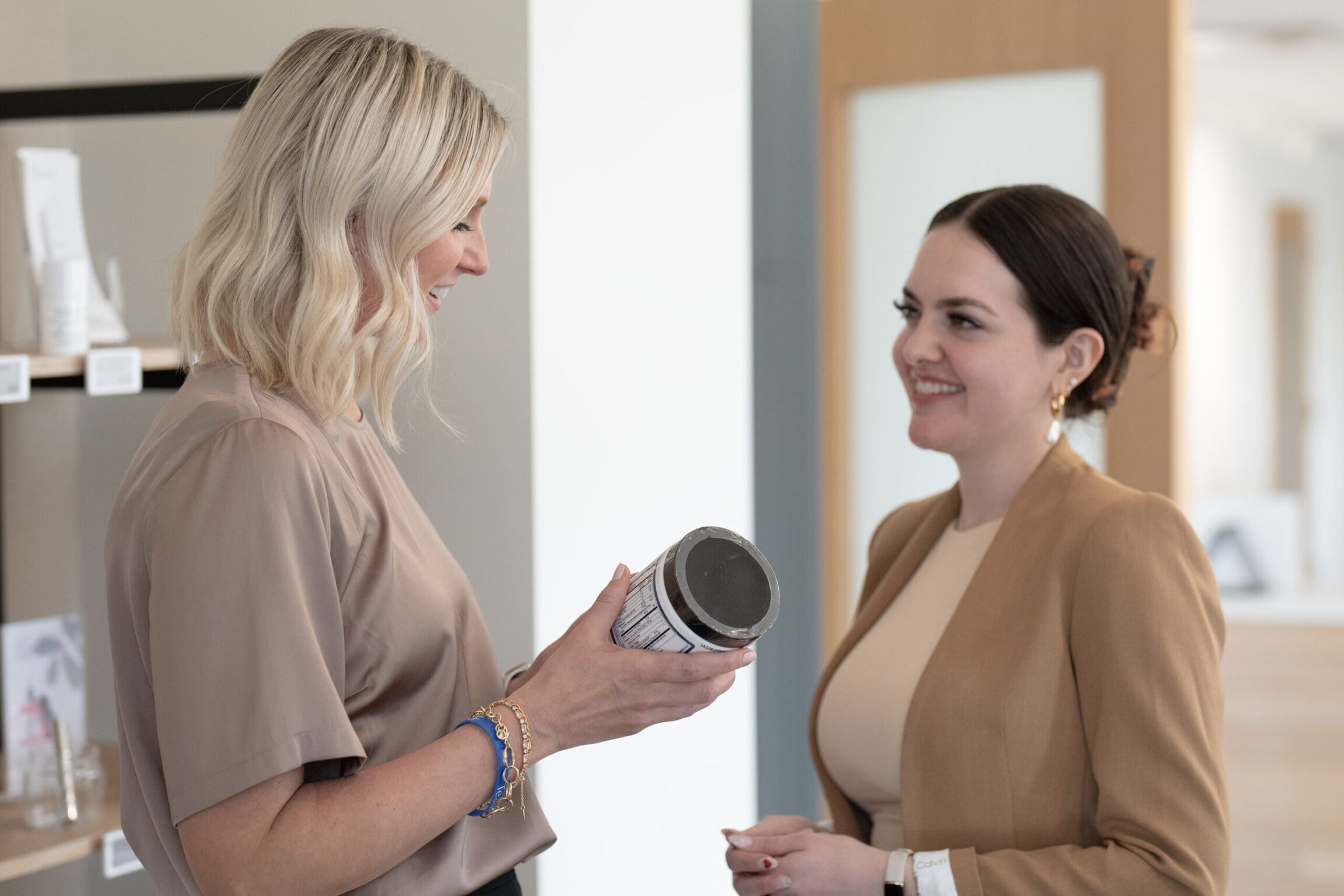 Colleen working with an Ozempic patient in the office